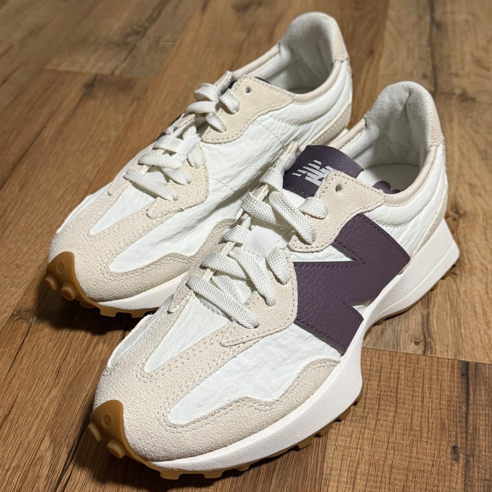 New Balance 327 Womens Sea Salt Plum Purple Retro Sneakers WS327FTC Size 7